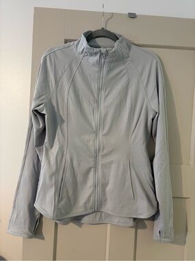 Yogalicious Light Gray Full-Zip Utility Jacket Like New